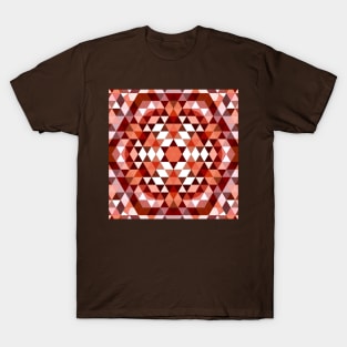 Vibrant Brown Triangles Mosaic Mandala T-Shirt